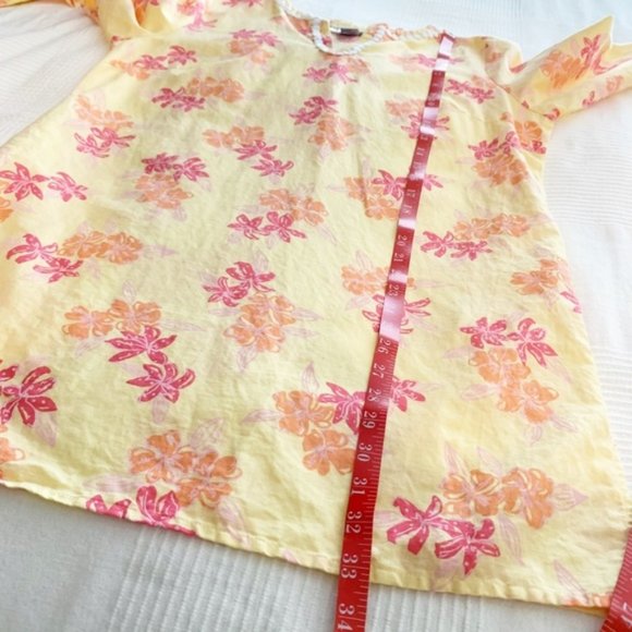 Lily Pulitzer Yellow & Pink Floral Tunic - Size Small - Picture 9 of 9